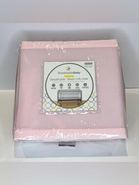 NEW Breathable Baby Mesh Crib Liner Pink
